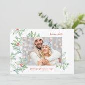 Weihnachtseinladungen Save the Date Dankeskarte (Stehend Vorderseite)