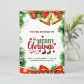 Weihnachtseinladungskarte Einladung (Stehend Vorderseite)