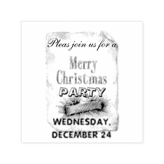 Weihnachtseinladungskarten Permastempel (Design)