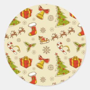 Weihnachtseinstellungs-Aufkleber-Aufkleber Runder Aufkleber