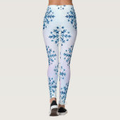 Weihnachtseis Blauer Schneeflocken Irisierend Leggings (Rückseite)