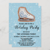 Weihnachtseis Skate Cookie Holiday Party Blue Snow Einladung (Vorne/Hinten)