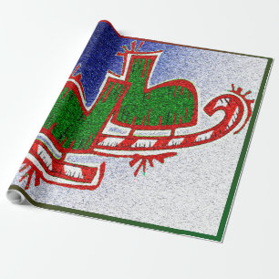 Weihnachtseis-Skate - Geschenkpapier