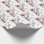 Weihnachtseis-Skate Geschenkpapier (Ecke)