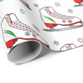 Weihnachtseis-Skate Geschenkpapier (Rolleneckpunkt)