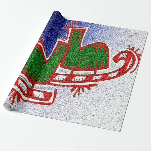 Weihnachtseis-Skate - Geschenkpapier (Ungerollt)