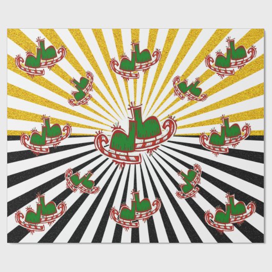 Weihnachtseis-Skate - Geschenkpapier (Flach)