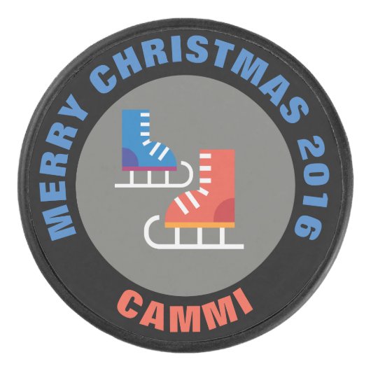 Weihnachtseis-Skate Hockey Puck (Vorderseite)