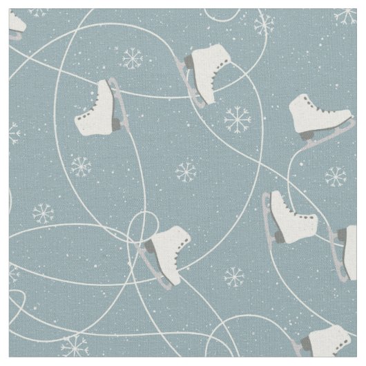 Weihnachtseis-Skate-Muster - Weihnachtsgeschenke Stoff (Nahaufnahme)