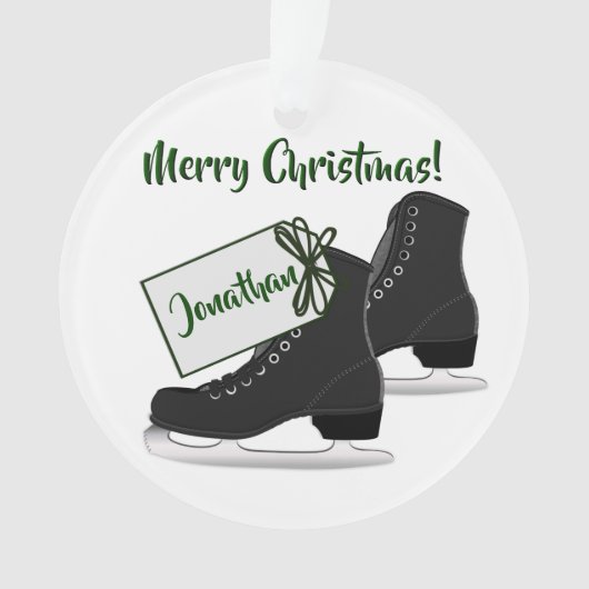 Weihnachtseis-Skate Rund Acrylschmuck Ornament (Vorderseite)