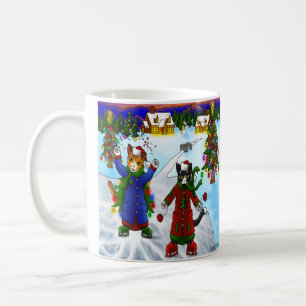 Weihnachtseis-Skaten Cats V2 Kaffeetasse