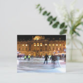 Weihnachtseis-Skaten Feiertagskarte (Stehend Vorderseite)