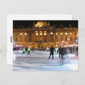 Weihnachtseis-Skaten Feiertagskarte (Vorne/Hinten)