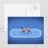 Weihnachtseis-Skaten Feiertagspostkarte (Vorne/Hinten)