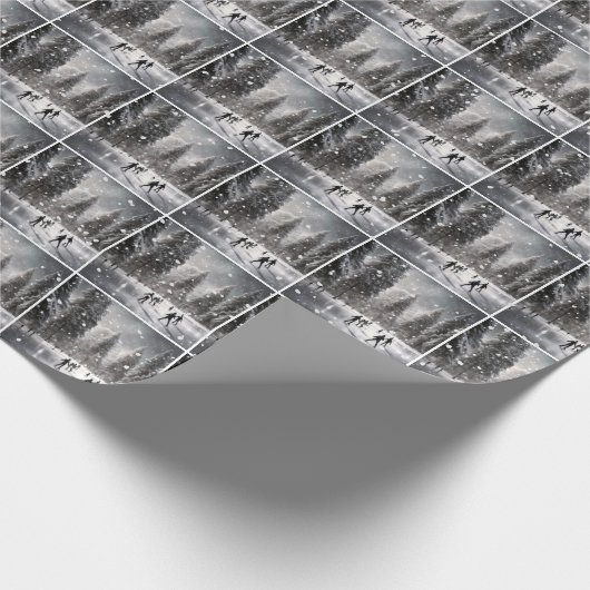 Weihnachtseis-Skaten Geschenkpapier (Ecke)