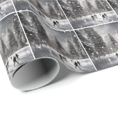 Weihnachtseis-Skaten Geschenkpapier (Rolleneckpunkt)