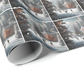Weihnachtseis-Skaten Geschenkpapier (Rolleneckpunkt)