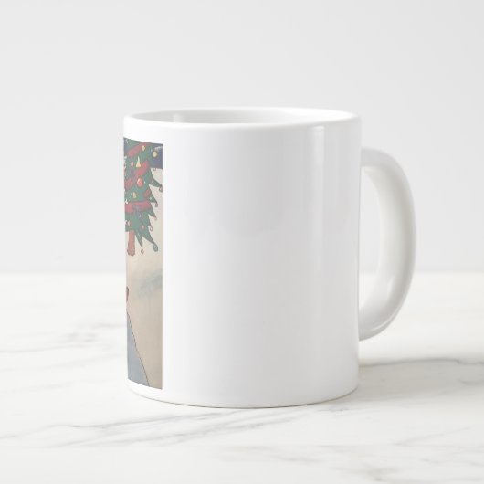 Weihnachtseis-Skaten Jumbo-Tasse (Vorderseite Rechts)