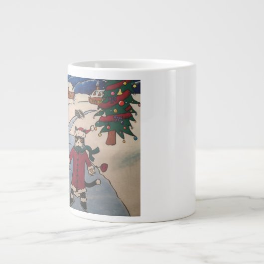 Weihnachtseis-Skaten Jumbo-Tasse (Vorderseite)