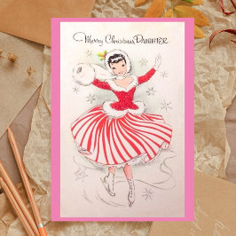 Weihnachtseis-Skaten-Karte für Tochter Feiertagskarte