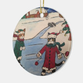 Weihnachtseis-Skaten Keramikornament (Links)