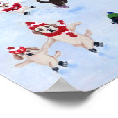 Weihnachtseis-Skaten Labradors Artwork Poster (Ecke)