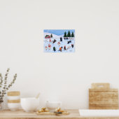 Weihnachtseis-Skaten Labradors Artwork Poster (Küche)