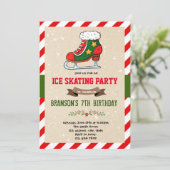 Weihnachtseis-Skaten-Party Einladung (Stehend Vorderseite)