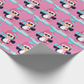 Weihnachtseis-Skaten-Pinguin-Packpapier Geschenkpapier (Ecke)
