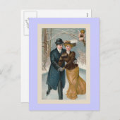 "Weihnachtseis-Skaten" Vintag Feiertagspostkarte (Vorne/Hinten)