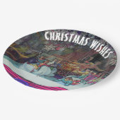 Weihnachtseis-Skater Winterthema Pappteller (Schrägansicht)