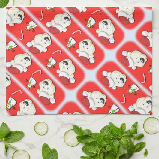 WeihnachtsEisbär Handtuch (Gefaltet)