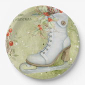 Weihnachtseislaufen Pappteller (Vorderseite)