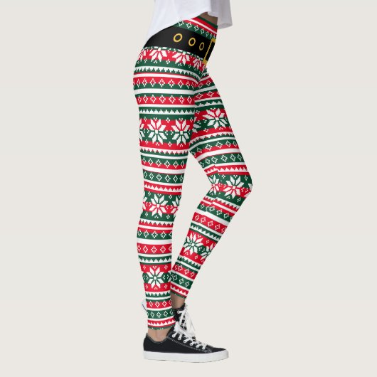 Weihnachtselbeine Funny Weihnachten Nordic Snowfla Leggings (Rechts)