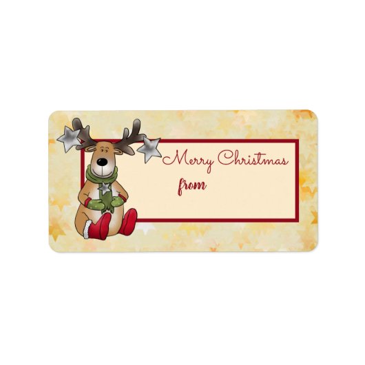Weihnachtselch Adressaufkleber (Vorne)