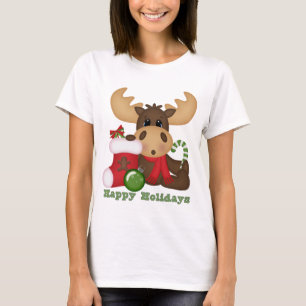 Weihnachtselch-Feiertags-Cartoon-T - Shirt