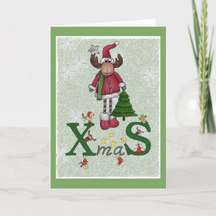 Weihnachtselch Feiertagskarte