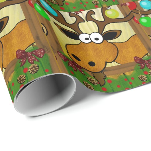 Weihnachtselch-Geschenk-Verpackung Geschenkpapier (Rolleneckpunkt)