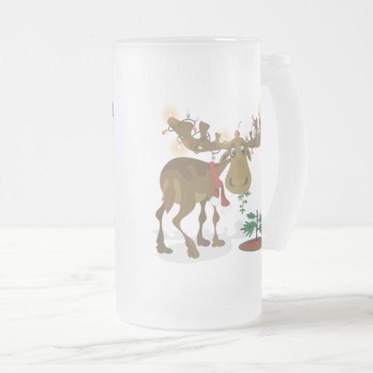 Weihnachtselch-Tasse Mattglas Bierglas (VorderseiteRechts)