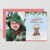 WeihnachtsElche - Foto Weihnachtskarte Feiertagskarte (Vorne/Hinten)