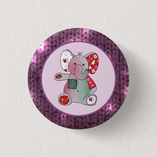Weihnachtselefant Button (Vorderseite)