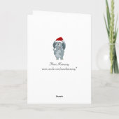 Weihnachtselefant-Cartoon Feiertagskarte (Rückseite)