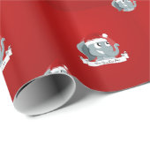 Weihnachtselefant-Cartoon Geschenkpapier (Rolleneckpunkt)