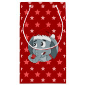 Weihnachtselefant-Cartoon Kleine Geschenktüte (Rückseite)