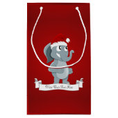 Weihnachtselefant-Cartoon Kleine Geschenktüte (Rückseite)
