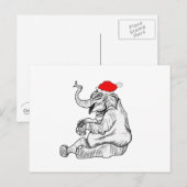 Weihnachtselefant Feiertagspostkarte (Vorne/Hinten)