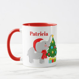 Weihnachtselefant und Baum Tasse