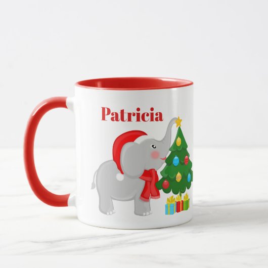 Weihnachtselefant und Baum Tasse (Links)