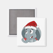 Weihnachtselefantenmagnet im Cartoon Magnet (Vorderseite/Rückseite)