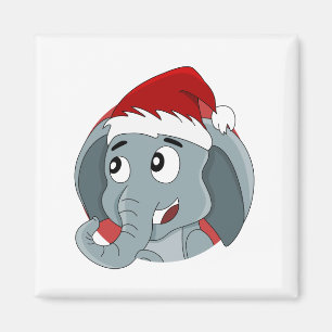 Weihnachtselefantenmagnet im Cartoon Magnet